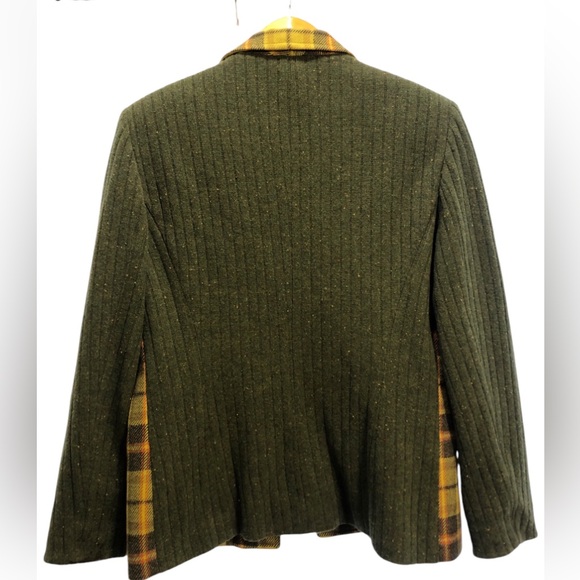 Burberry’s London Plaid 100% Wool Sweater Blazer Jacket Sz 12 - Picture 2 of 6